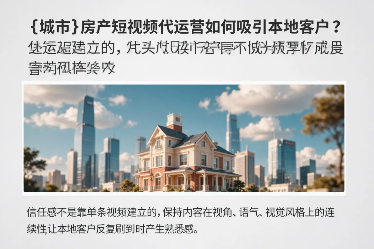 枝江房产短视频代运营如何吸引本地客户?